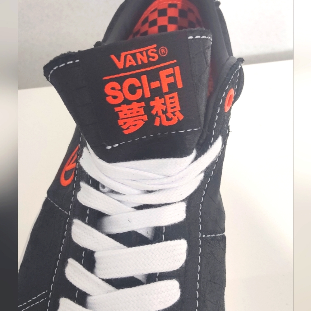 Vans Black Sci-Fi Fantasy X Sneakers with Orange Accents - Picture 7 of 8